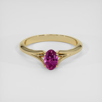 0.50 Ct. Pinkish Purple Sapphire Ring, 14K Yellow Gold 1