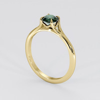 0.70 Ct. Bluish Green Sapphire Ring, 14K Yellow Gold 2