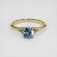 1.08 Ct. Greyish Blue Sapphire Ring, 14K Yellow Gold 1