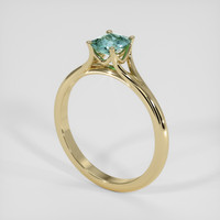 0.65 Ct. Greyish Blue Sapphire Ring, 14K Yellow Gold 2