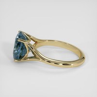4.33 Ct. Greenish Blue Sapphire Ring, 14K Yellow Gold 4