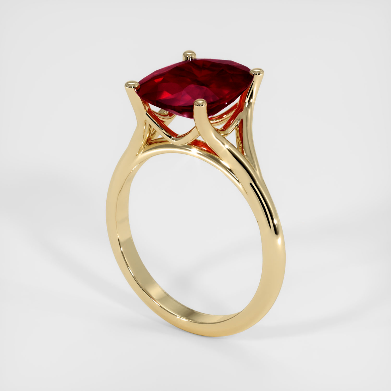 14k sold Gold Ruby Geometric Ring for Women - 14k Gold Red Ruby Statement Ring - 14k Yellow, Rose, White Gold Jewelry for Women