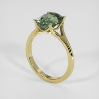 3.64 Ct. Green Sapphire Ring, 14K Yellow Gold 2