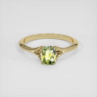 1.24 Ct. Yellowish Green Sapphire Ring, 14K Yellow Gold 1