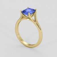 2.08 Ct. Blue Sapphire Ring, 18K Yellow Gold 2