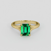 1.46 Ct. Emerald Ring, 18K Yellow Gold 1