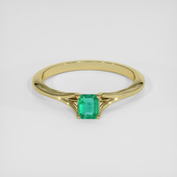 0.39 Ct. Emerald Ring, 18K Yellow Gold 1