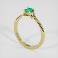0.39 Ct. Emerald Ring, 18K Yellow Gold 2