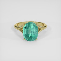4.00 Ct. Emerald Ring, 18K Yellow Gold 1