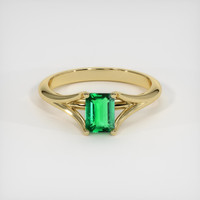 0.80 Ct. Emerald Ring, 18K Yellow Gold 1