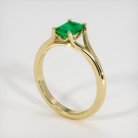 0.80 Ct. Emerald Ring, 18K Yellow Gold 2