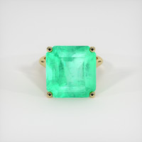 14.98 Ct. Emerald Ring, 18K Yellow Gold 1