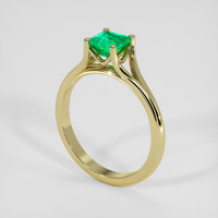 0.65 Ct. Emerald Ring, 18K Yellow Gold 2