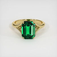 3.34 Ct. Emerald Ring, 18K Yellow Gold 1