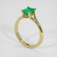 0.75 Ct. Emerald Ring, 18K Yellow Gold 2