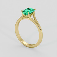 0.91 Ct. Emerald Ring, 18K Yellow Gold 2