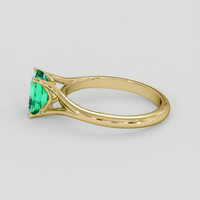 0.91 Ct. Emerald Ring, 18K Yellow Gold 4