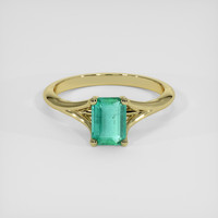1.00 Ct. Emerald Ring, 18K Yellow Gold 1
