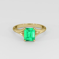 1.06 Ct. Emerald Ring, 18K Yellow Gold 1