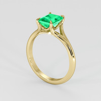 1.06 Ct. Emerald Ring, 18K Yellow Gold 2