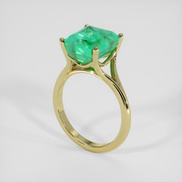5.21 Ct. Emerald Ring, 18K Yellow Gold 2