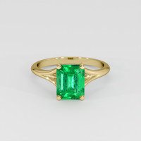 1.77 Ct. Emerald Ring, 18K Yellow Gold 1