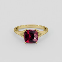 2.54 Ct. Red Garnet Ring, 18K Yellow Gold 1