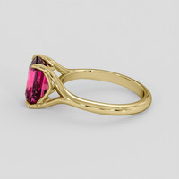 2.69 Ct. Purplish Pink Rhodolite Garnet Ring, 18K Yellow Gold 4