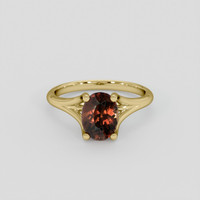 2.94 Ct. Orangish Brown Zircon Ring, 18K Yellow Gold 1