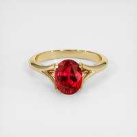 1.97 Ct. Ruby Ring, 18K Yellow Gold 1