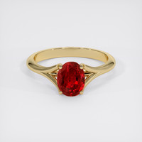 1.42 Ct. Ruby Ring, 18K Yellow Gold 1