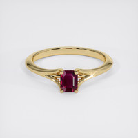 0.76 Ct. Ruby Ring, 18K Yellow Gold 1