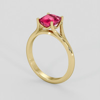 1.86 Ct. Pinkish Red Ruby Ring, 18K Yellow Gold 2