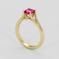 1.02 Ct. Pinkish Red Ruby Ring, 18K Yellow Gold 2