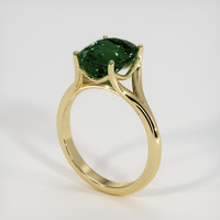 3.98 Ct. Bluish Green Sapphire Ring, 18K Yellow Gold 2