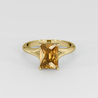 2.07 Ct. Yellowish Brown Sapphire Ring, 18K Yellow Gold 1