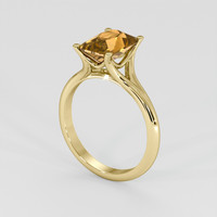 2.07 Ct. Yellowish Brown Sapphire Ring, 18K Yellow Gold 2