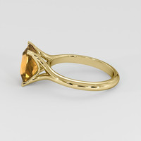 2.07 Ct. Yellowish Brown Sapphire Ring, 18K Yellow Gold 4