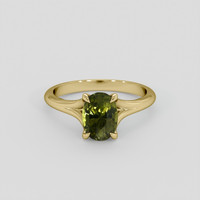 2.06 Ct. Green Sapphire Ring, 18K Yellow Gold 1
