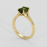 2.06 Ct. Green Sapphire Ring, 18K Yellow Gold 2