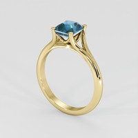 1.60 Ct. Greenish Blue Sapphire Ring, 18K Yellow Gold 2