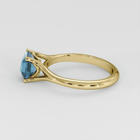 1.60 Ct. Greenish Blue Sapphire Ring, 18K Yellow Gold 4