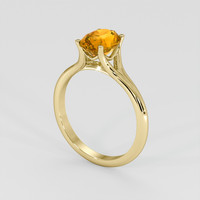 2.01 Ct. Yellowish Orange Sapphire Ring, 18K Yellow Gold 2