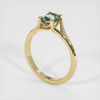 1.00 Ct. Green Sapphire Ring, 18K Yellow Gold 2