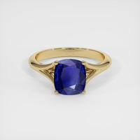 2.71 Ct. Blue Sapphire Ring, 18K Yellow Gold 1