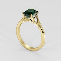 3.10 Ct. Bluish Green Sapphire Ring, 18K Yellow Gold 2