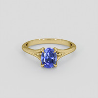 3.31 Ct. Blue Sapphire Ring, 18K Yellow Gold 1