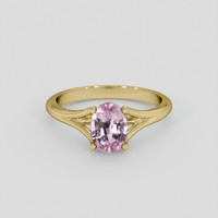 1.15 Ct. Pink Sapphire Ring, 18K Yellow Gold 1