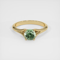 1.20 Ct. Green Sapphire Ring, 18K Yellow Gold 1