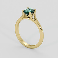 1.18 Ct. Bluish Green Sapphire Ring, 18K Yellow Gold 2